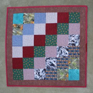 Quilted Throw/Quilt Playful Pattern  Size 31" X 31"